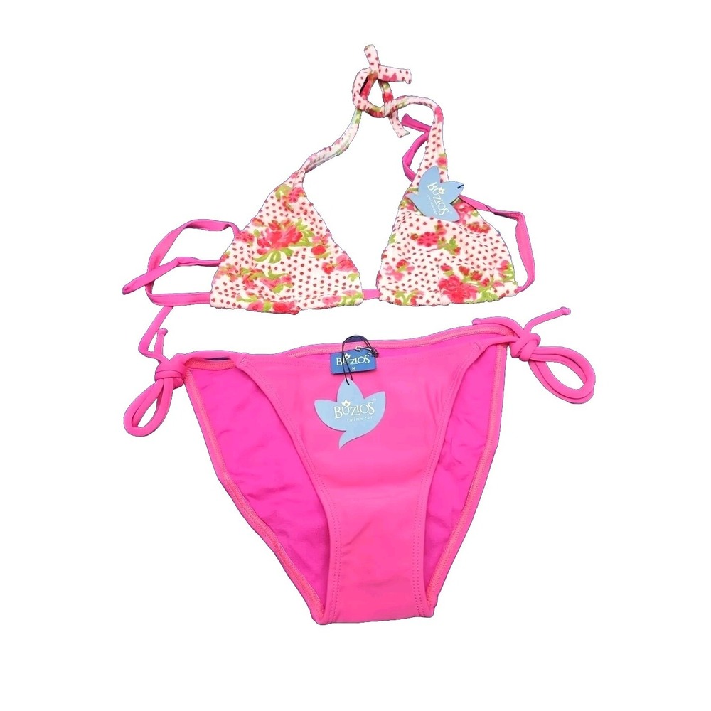 Cute Summer Bikini Two Pc Swim Bathing Suit Buzios Med Pink flower New Tags